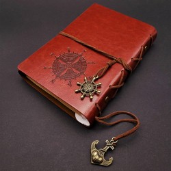 Retro Deri Defter Pusula Tasarımlı Büyük Boy Kahverengi, çelik bileklik, modern takı, zarif aksesuar, kadın bileklik, erkek bile