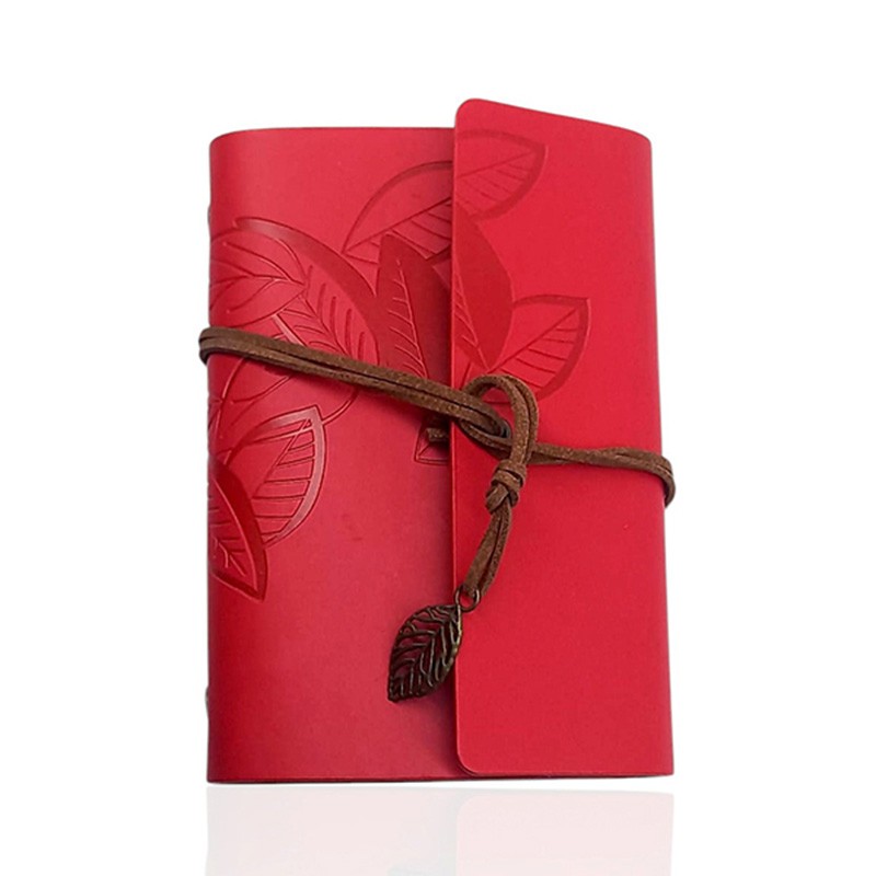 Retro Deri Defter Yaprak Tasarımlı Küçük Boy Kırmızı, çelik bileklik, modern takı, zarif aksesuar, kadın bileklik, erkek bilekli