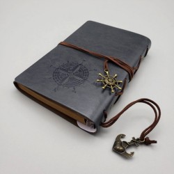 Retro Deri Defter Pusula Tasarımlı Küçük Boy Gri, çelik bileklik, modern takı, zarif aksesuar, kadın bileklik, erkek bileklik