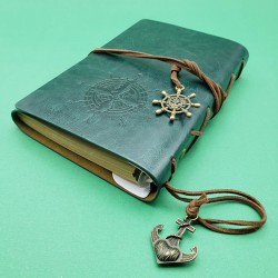 Retro Deri Defter Pusula Tasarımlı Küçük Boy Yeşil, çelik bileklik, modern takı, zarif aksesuar, kadın bileklik, erkek bileklik