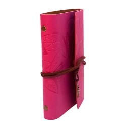 Retro Deri Defter Yaprak Tasarımlı Küçük Boy Pembe, çelik bileklik, modern takı, zarif aksesuar, kadın bileklik, erkek bileklik
