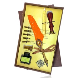 Tüylü Divid Kalem Set Mühürlü 5 Adet Uçlu Ayaklı, nostaljik oyuncak, dekoratif ahşap, özel tasarım, kaliteli hediyelik