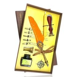 Tüylü Divid Kalem Set Mühürlü 5 Adet Uçlu Ayaklı, nostaljik oyuncak, dekoratif ahşap, özel tasarım, kaliteli hediyelik