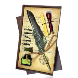 Tüylü Divid Kalem Set Mühürlü 5 Adet Uçlu Ayaklı, nostaljik oyuncak, dekoratif ahşap, özel tasarım, kaliteli hediyelik