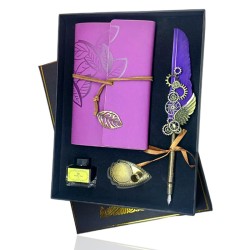 Tüylü Divid Retro Defter Set Mürekkepli Tüylü Divid Ayaklıklı, nostaljik oyuncak, dekoratif ahşap, özel tasarım, kaliteli hediye