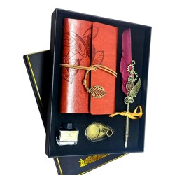 Tüylü Divid Retro Defter Set Mürekkepli Tüylü Divid Ayaklıklı, nostaljik oyuncak, dekoratif ahşap, özel tasarım, kaliteli hediye