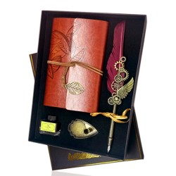 Tüylü Divid Retro Defter Set Mürekkepli Tüylü Divid Ayaklıklı, nostaljik oyuncak, dekoratif ahşap, özel tasarım, kaliteli hediye