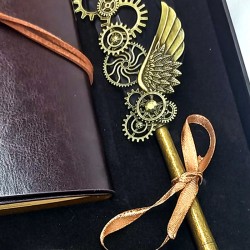 Tüylü Divid Retro Defter Set Mürekkepli Tüylü Divid Ayaklıklı, nostaljik oyuncak, dekoratif ahşap, özel tasarım, kaliteli hediye