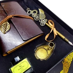 Tüylü Divid Retro Defter Set Mürekkepli Tüylü Divid Ayaklıklı, nostaljik oyuncak, dekoratif ahşap, özel tasarım, kaliteli hediye