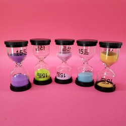 15 Dakikalık Pembe Renk Kum Saati, nostaljik oyuncak, dekoratif ahşap, özel tasarım, kaliteli hediyelik