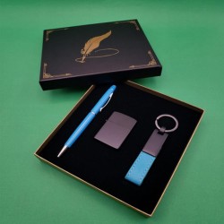 Kişiye Özel Kalem Anahtarlık Çakmak Tüylü Kutulu Set Turkuaz, çelik bileklik, modern takı, zarif aksesuar, kadın bileklik, erkek