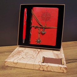 Kişiye Özel Retro Pusula Defter Kalem Set Kırmızı Pusula Kutulu, çelik bileklik, modern takı, zarif aksesuar, kadın bileklik, er