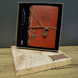 Kişiye Özel Retro Pusula Defter Kalem Set Kahverengi Pusula Kutulu, çelik bileklik, modern takı, zarif aksesuar, kadın bileklik,
