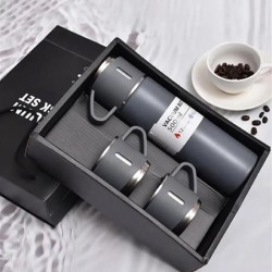 Kişiselleştirilebilir 3 Bardaklı Çelik Termos 05 Lt Gri, çelik bileklik, modern takı, zarif aksesuar, kadın bileklik, erkek bile